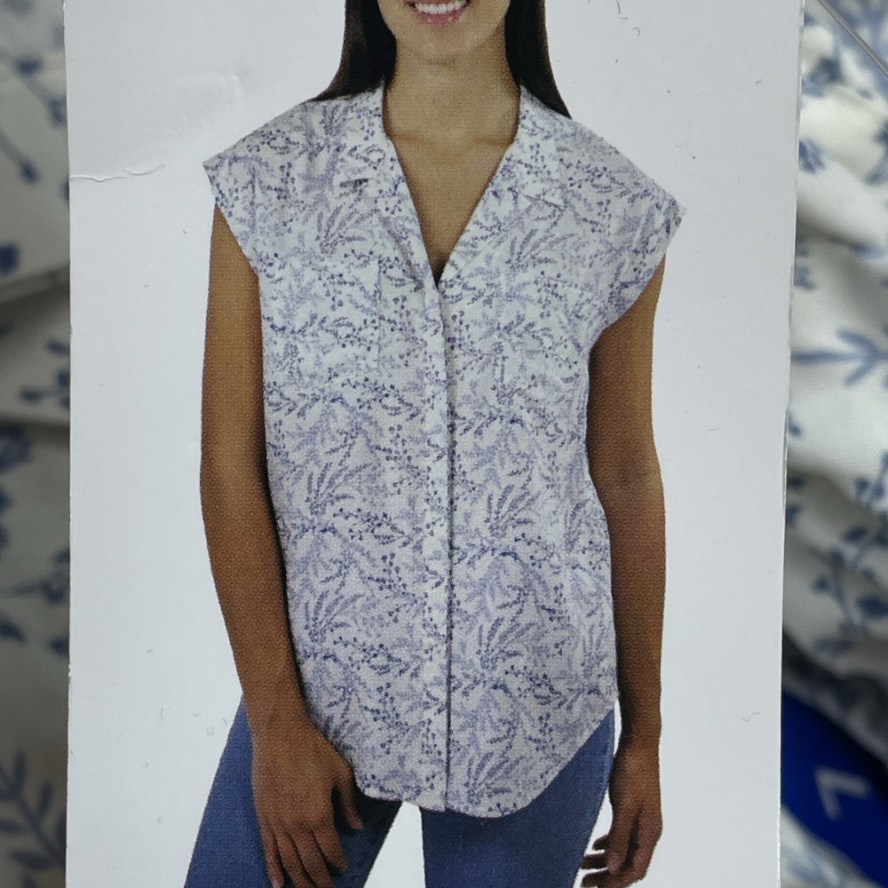 JACHS Girlfriend Women's L Blouse White Rayon H0517